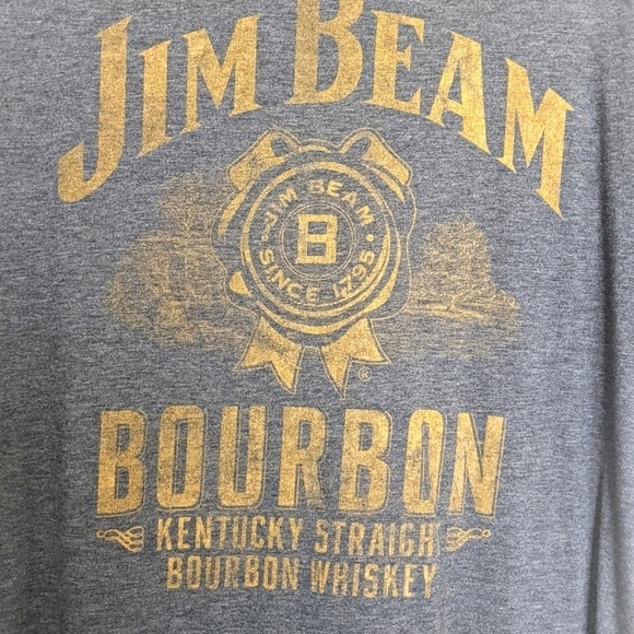 Jim Beam Whiskey Charcoal Distressed T-Shirt Size 2 XL - Picture 3 of 4